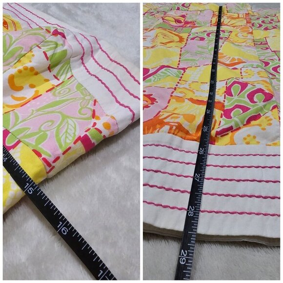 Lilly Pulitzer ✦ Strapless Patchwork Dress ✦ Pink Green Floral Stripe Cotton 2 - Picture 13 of 15